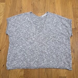 Madewell Everyday V neck‎ Short Sleeve Sweater In Oreo